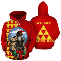 Mauna Kea Kanaka Warrior Hoodie Unisex Red - Polynesian Pride