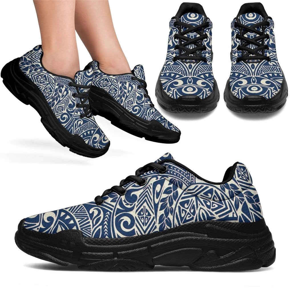 Polynesian Culture Blue White Chunky Sneakers - Polynesian Pride