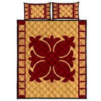 Hawaiian Quilt Pattern Quilt Bed Set Gold - Polynesian Pride