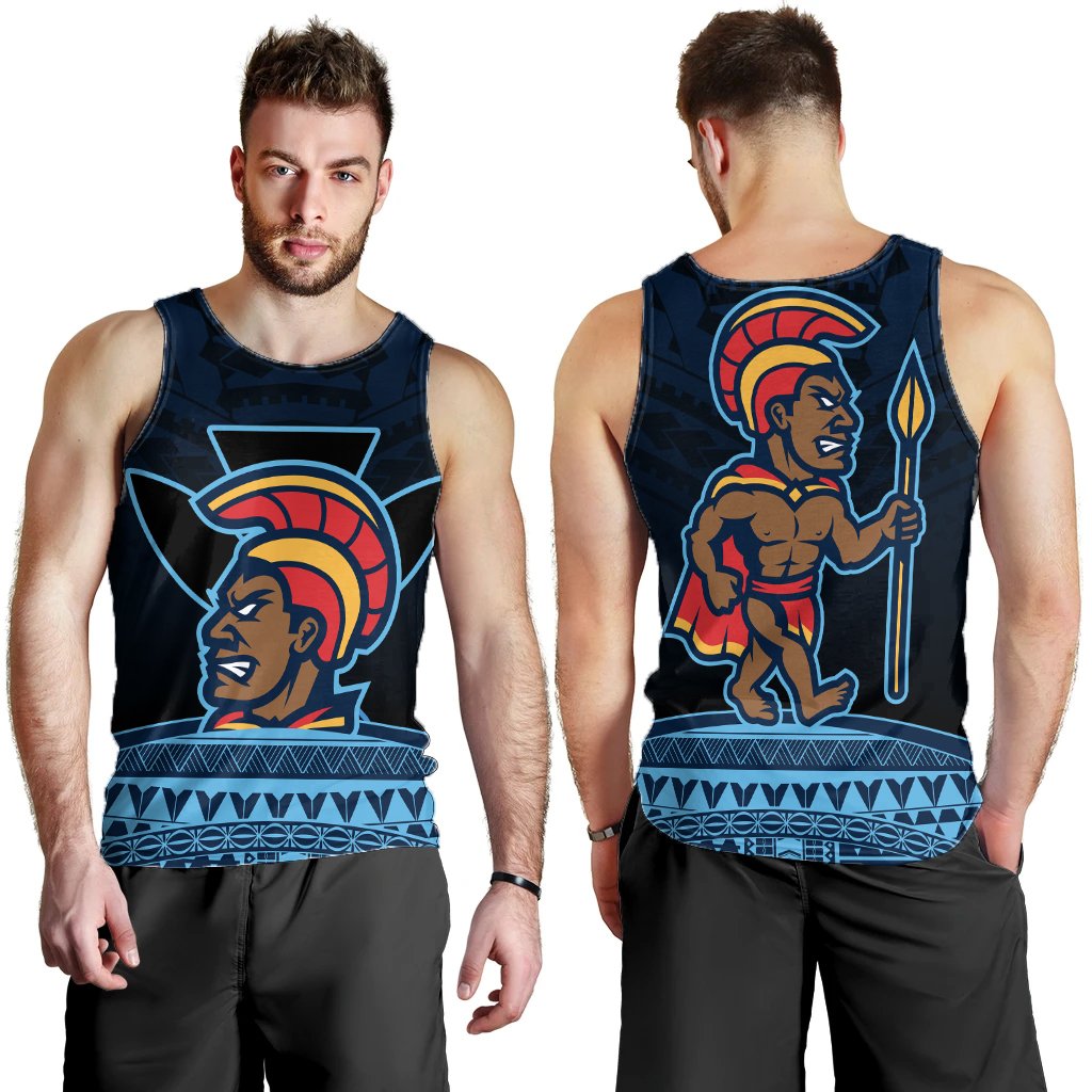 Hawaiian - Polynesian Kanaka Warrior Men's Tank Top - Strong Style - AH Blue - Polynesian Pride