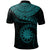 Nauru Polynesian Custom Polo Shirt Nauru Waves (Turquoise) - Polynesian Pride