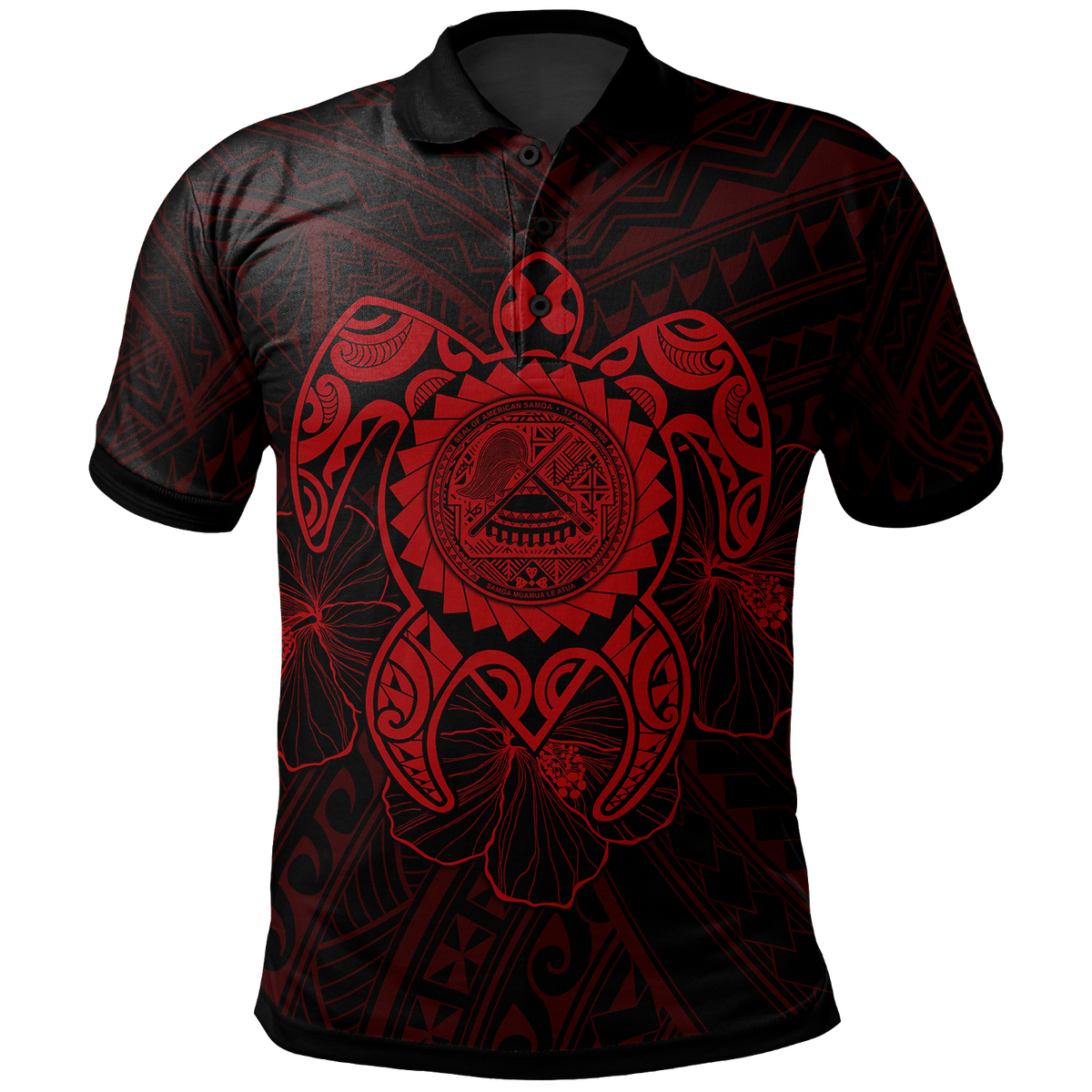 American Samoa Polynesian Polo Shirt Vintage Polynesian Turtle (Red) Unisex Blue - Polynesian Pride