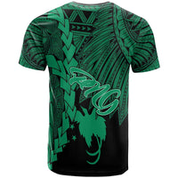 Papua New Guinea Polynesian T Shirt Tribal Wave Tattoo Green - Polynesian Pride