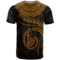 New Caledonia Polynesian T Shirt New Caledonia Waves (Golden) - Polynesian Pride