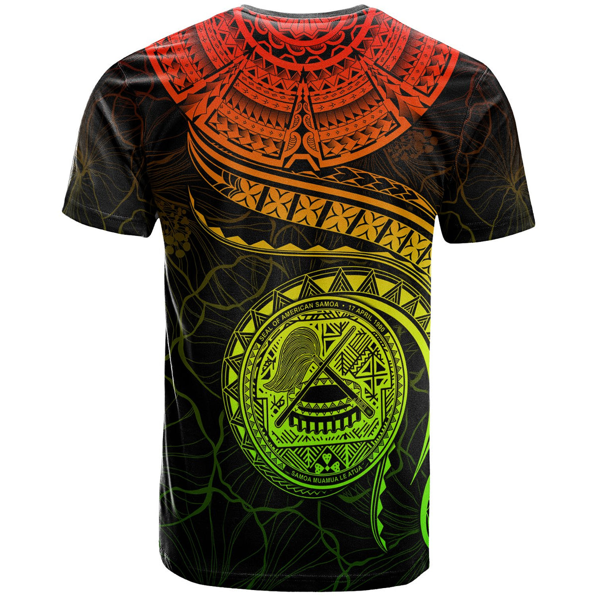 American Samoa Polynesian T Shirt American Samoan Waves (Reggae) - Polynesian Pride