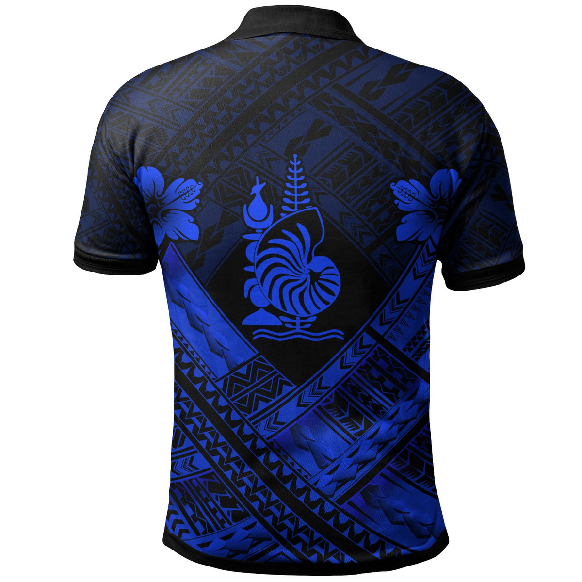 New Caledonia Polynesian Custom Polo Shirt Polynesian Blue Seal Camisole Hibiscus Style - Polynesian Pride