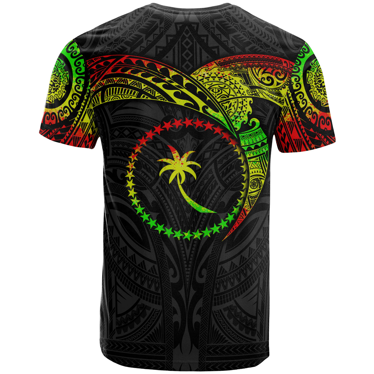 Chuuk Micronesian T Shirt Full Color Heart Shield - Polynesian Pride