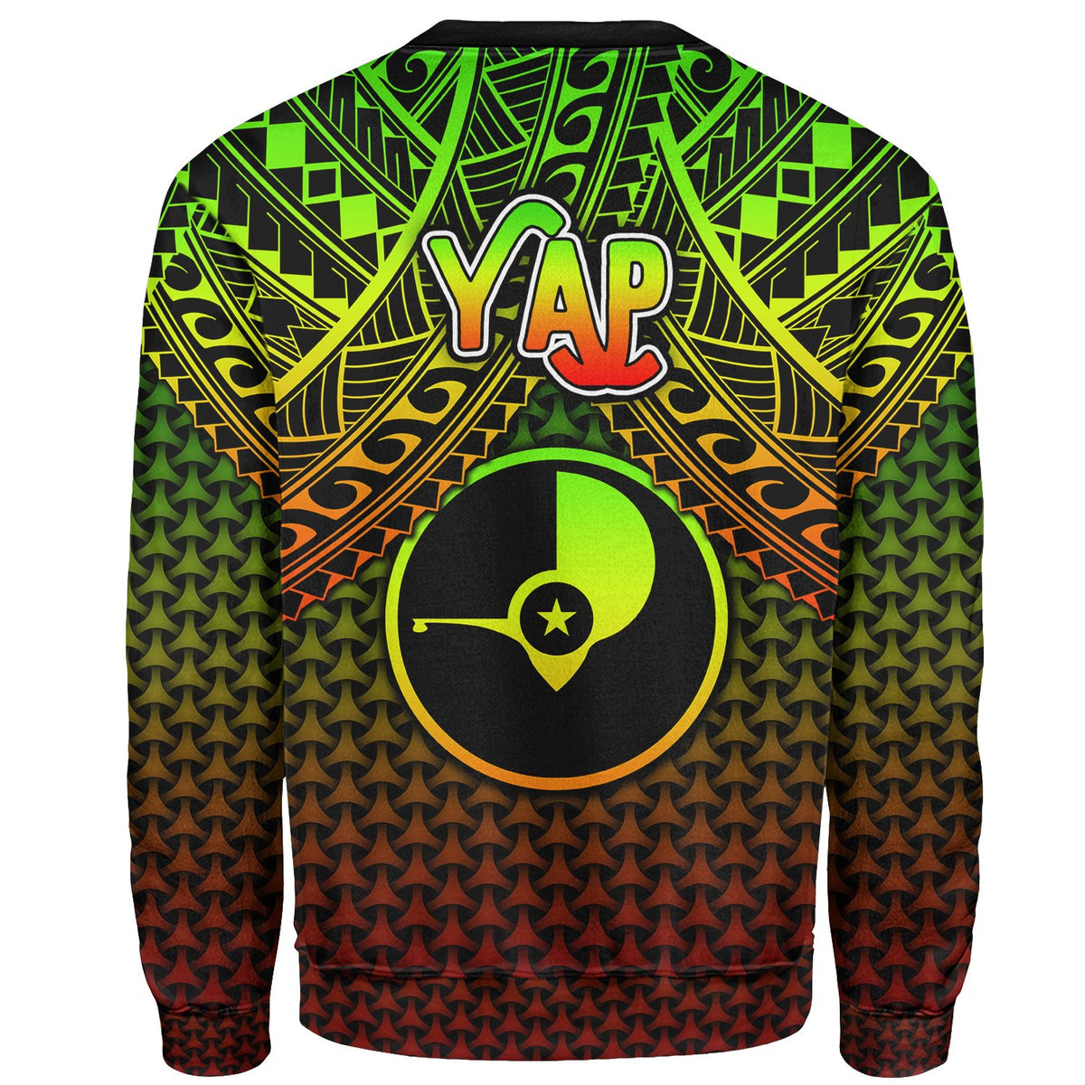 Polynesian Yap SweaT Shirt Reggae Vintage Polynesian Patterns - Polynesian Pride