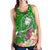 Fiji Custom Personalised Women's Racerback Tank - Turtle Plumeria (Green) - Polynesian Pride