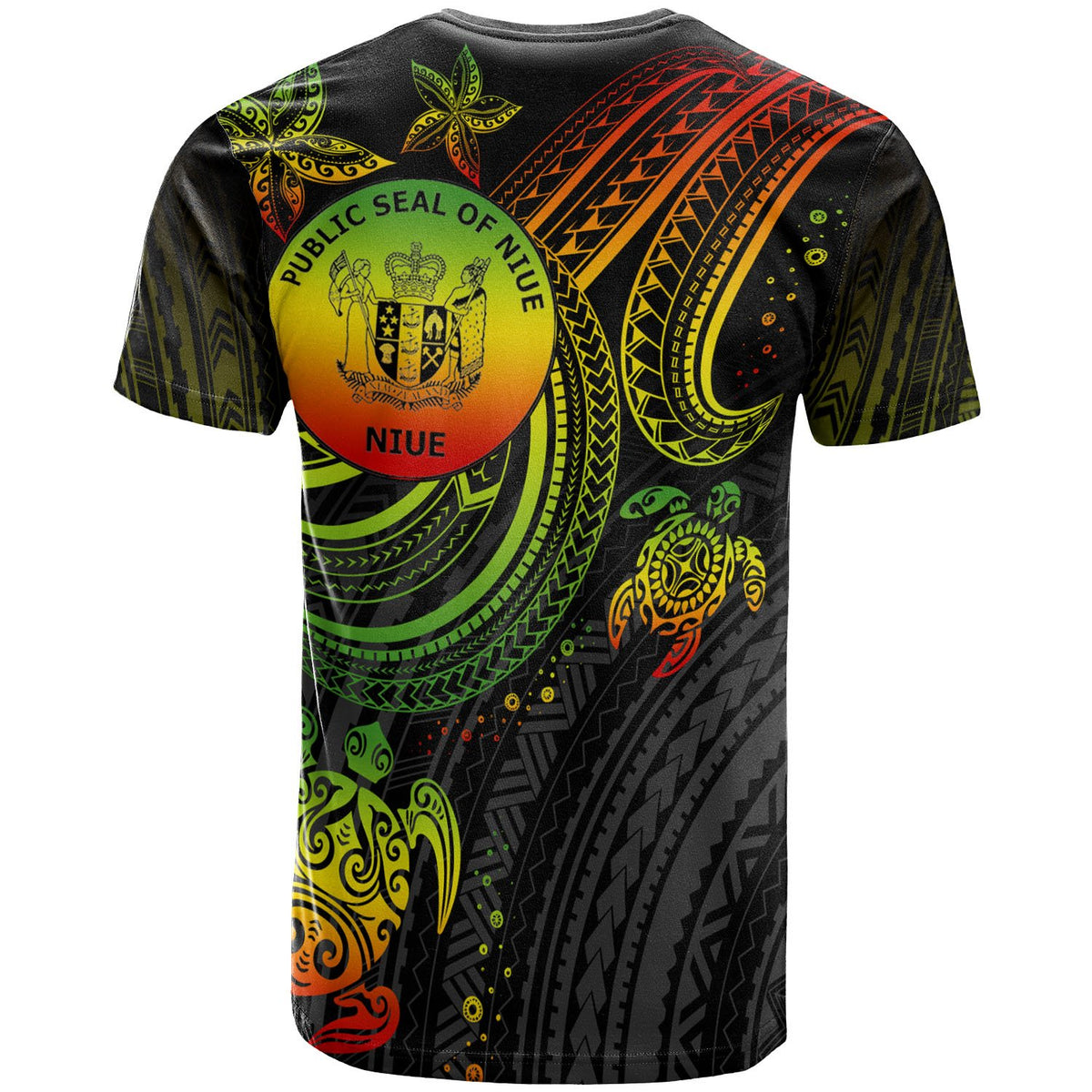 Niue Custom T shirt Reggae Turtle - Polynesian Pride