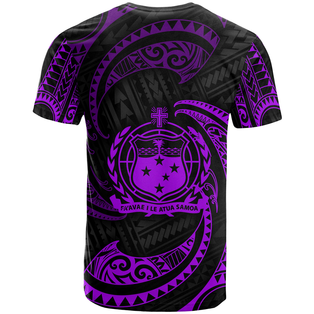 Samoa Polynesian Custom T Shirt Purple Tribal Wave - Polynesian Pride