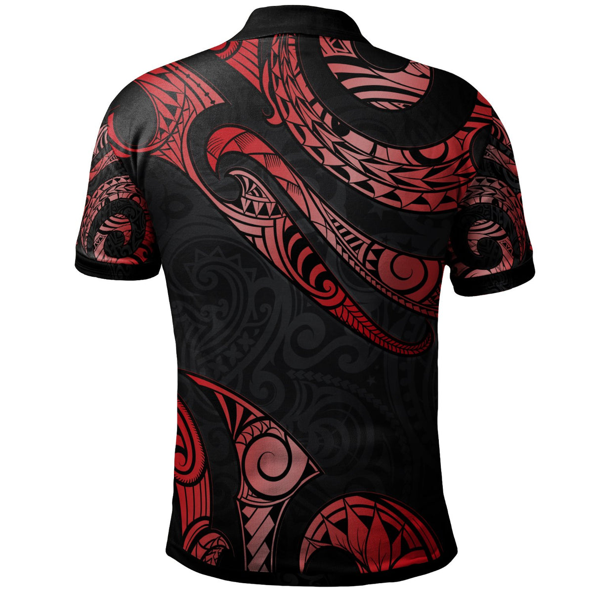 Niue Custom Polo Shirt Polynesian Tattoo Red Version - Polynesian Pride