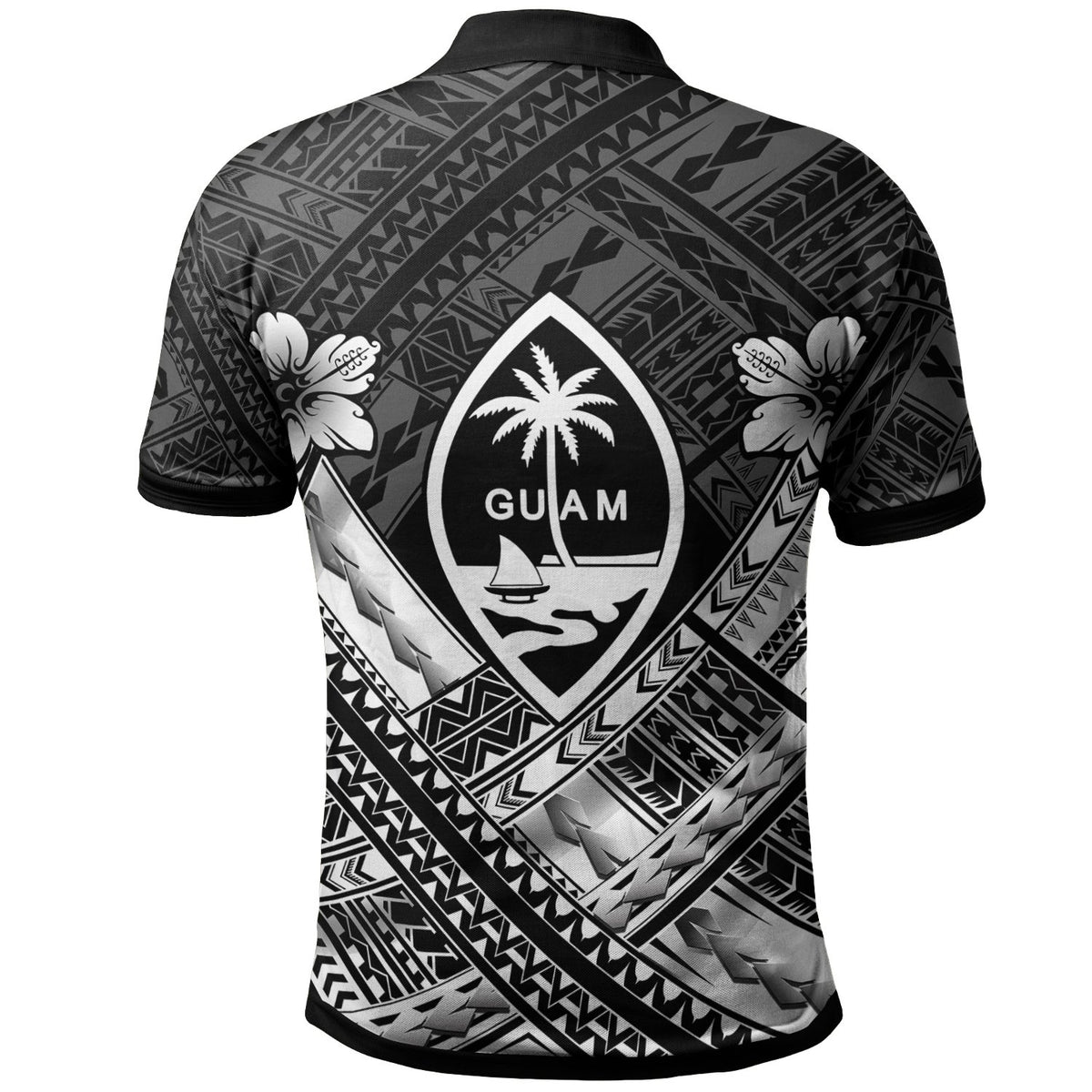 Guam Polynesian Custom Polo Shirt Guam White Seal Camisole Hibiscus Style - Polynesian Pride