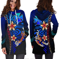 Wallis and Futuna Custom Personalised Hoodie Dress - Vintage Tribal Mountain - Polynesian Pride