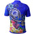 FSM Polo Shirt Turtle Plumeria (Blue) - Polynesian Pride