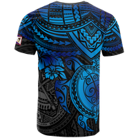 American Samoa T Shirt American Samoan Seal Polynesian Blue Turtle Hibiscus - Polynesian Pride