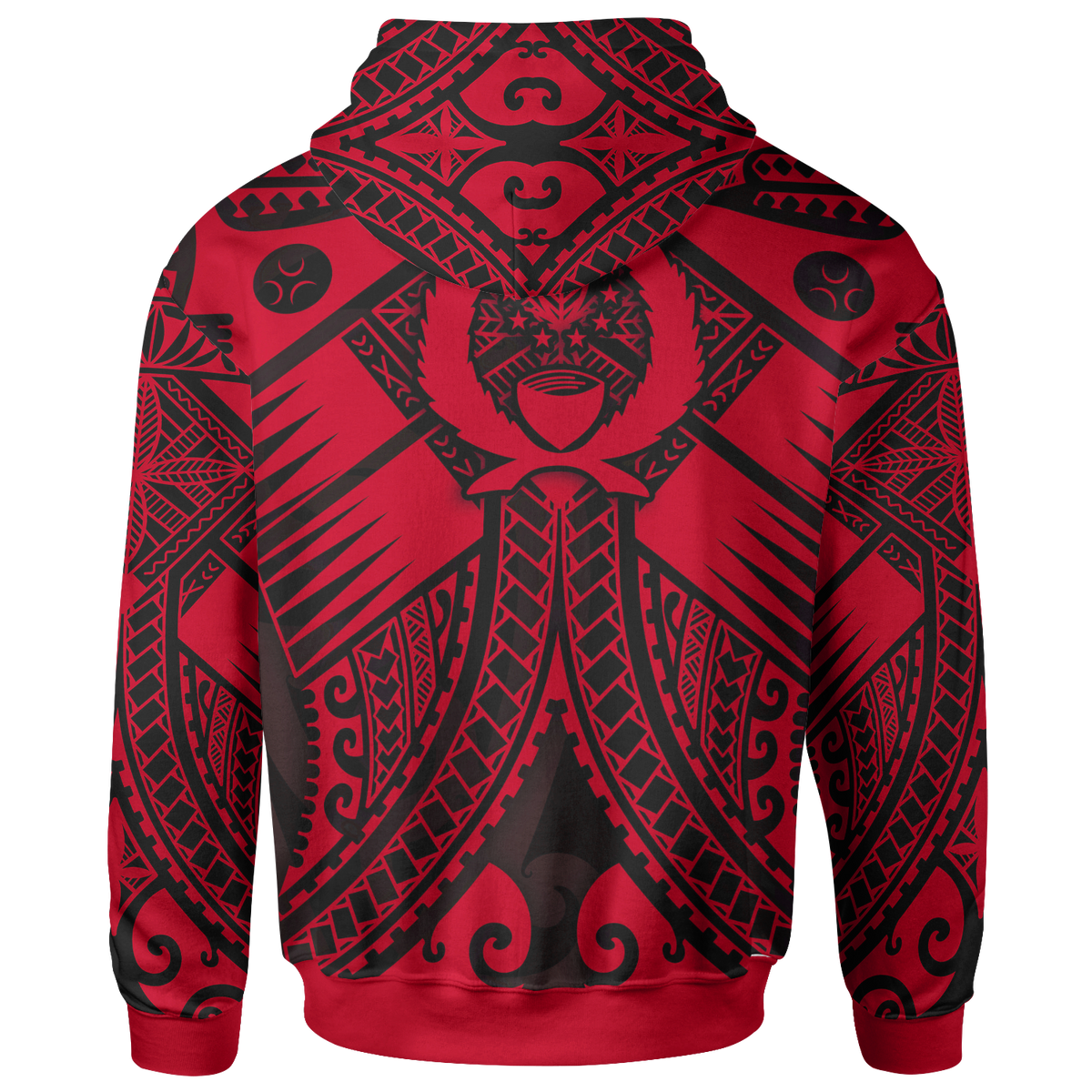 Pohnpei Zip up Hoodie Red Seal with Polynesian Tattoo - Polynesian Pride