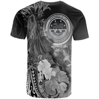 Fsm T Shirt Humpback Whale with Tropical Flowers (White) - Polynesian Pride