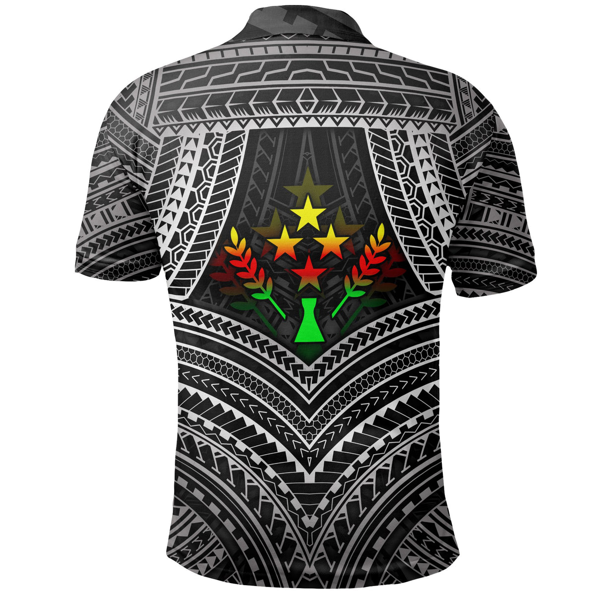 Kosrae Polynesian Polo Shirt Kosrae Flag Reggae Color - Polynesian Pride