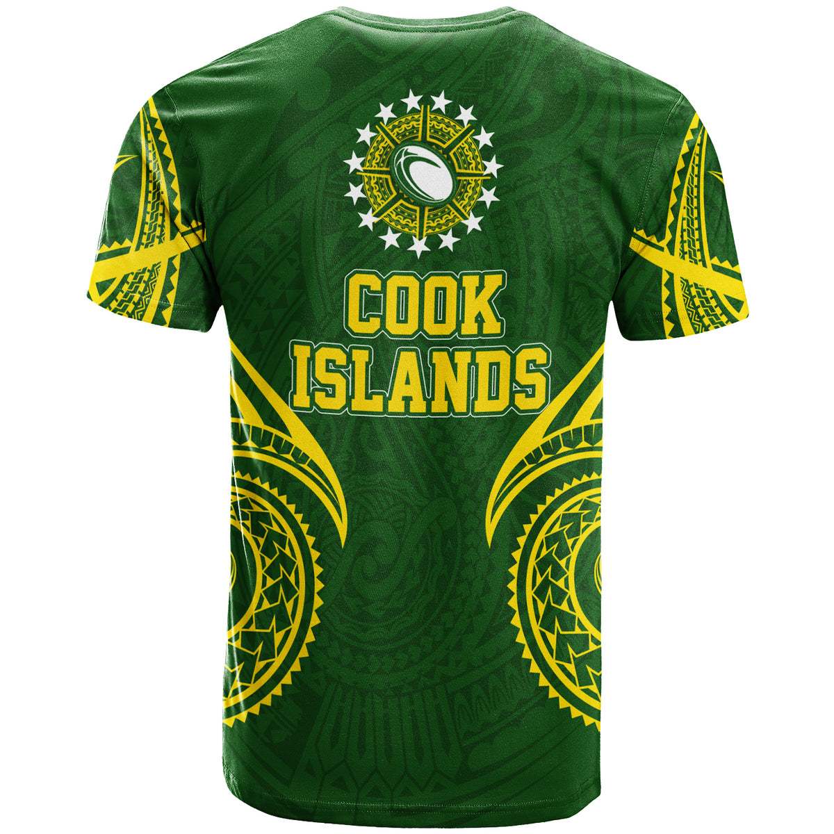 Cook Islands Rugby T Shirt Tribal Pattern LT12 - Polynesian Pride