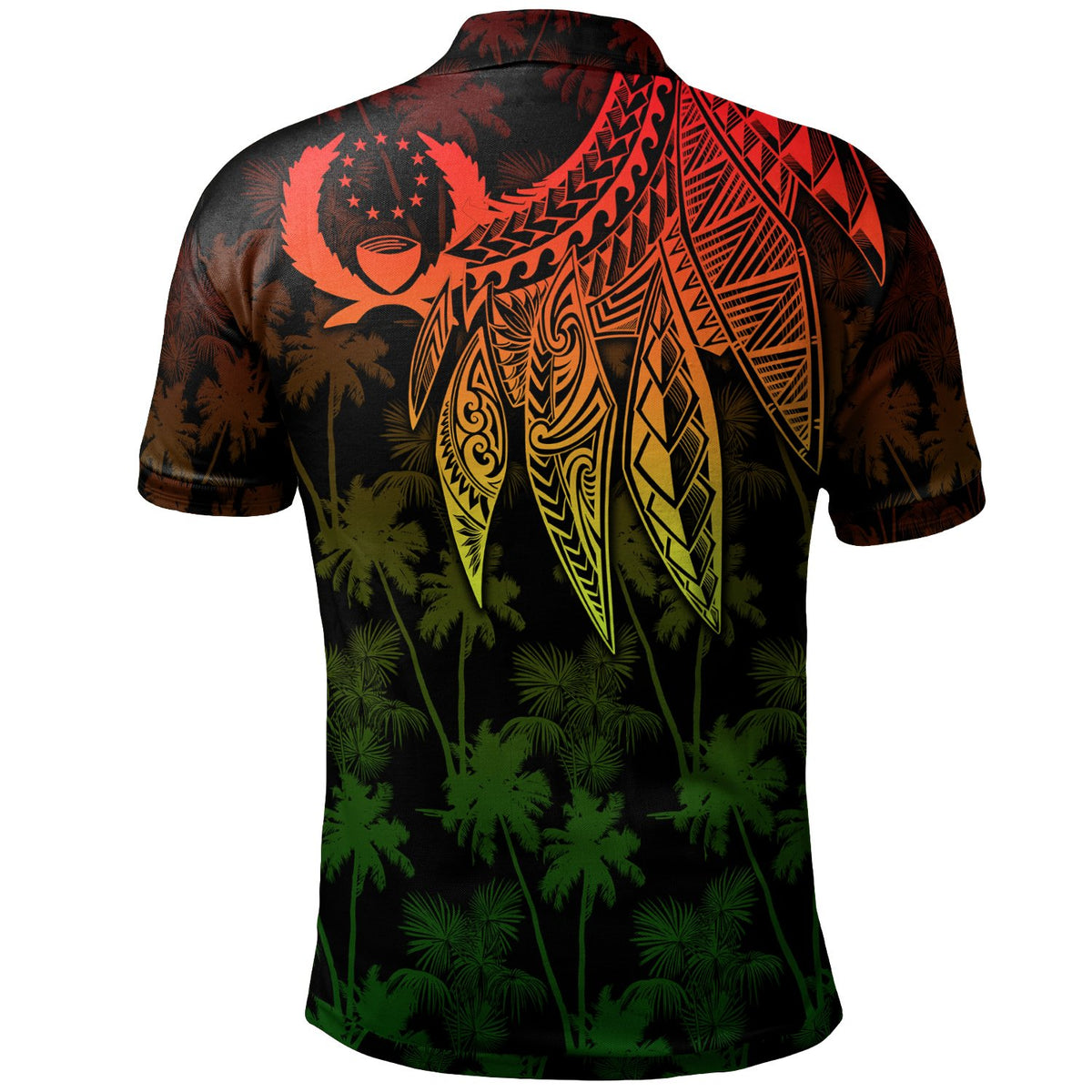 Pohnpei Polo Shirt Polynesian Wings (Reggae) - Polynesian Pride