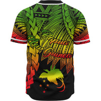 Papua New Guinea Polynesian Baseball Shirt - Tribal Wave Tattoo Reggae - Polynesian Pride