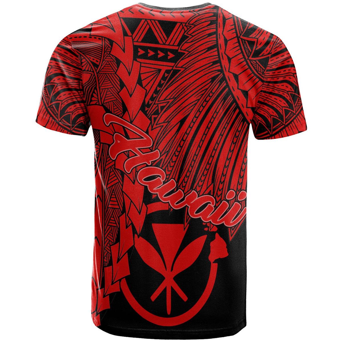 Hawaii Polynesian T Shirt Tribal Wave Tattoo Red - Polynesian Pride