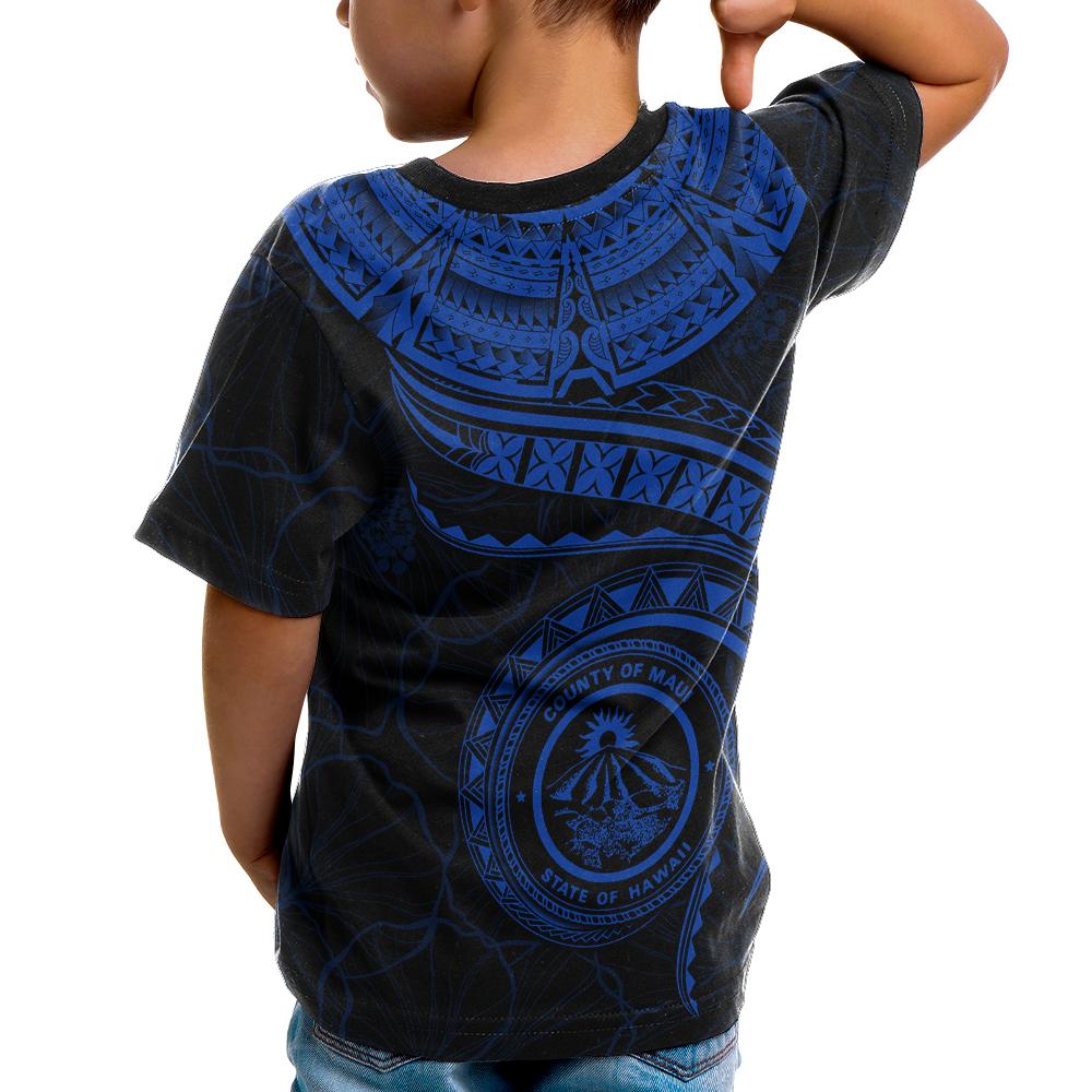 Polynesian Hawaii Custom T Shirt Maui Polynesian Waves (Blue) - Polynesian Pride