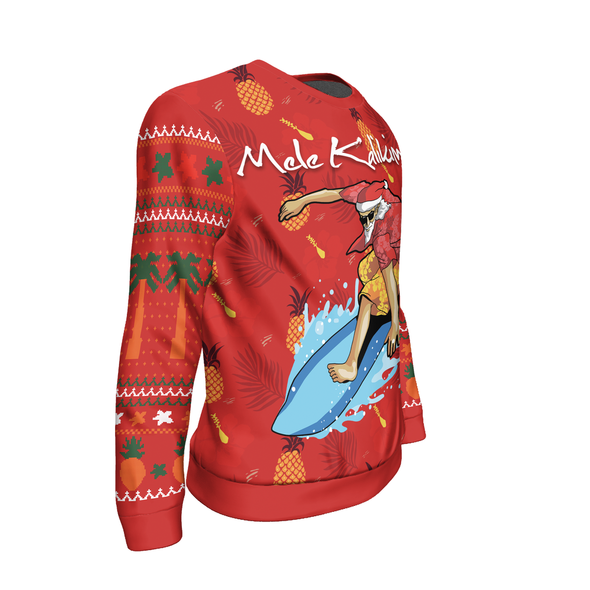 Hawaii Christmas Sweatshirt - Santa Claus Surfing Hawaiian Sweatshirt - Polynesian Pride