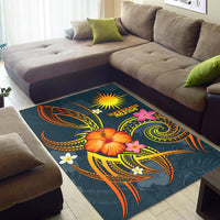 Marshall Islands Polynesian Area Rug - Legend of Marshall Islands (Blue) - Polynesian Pride