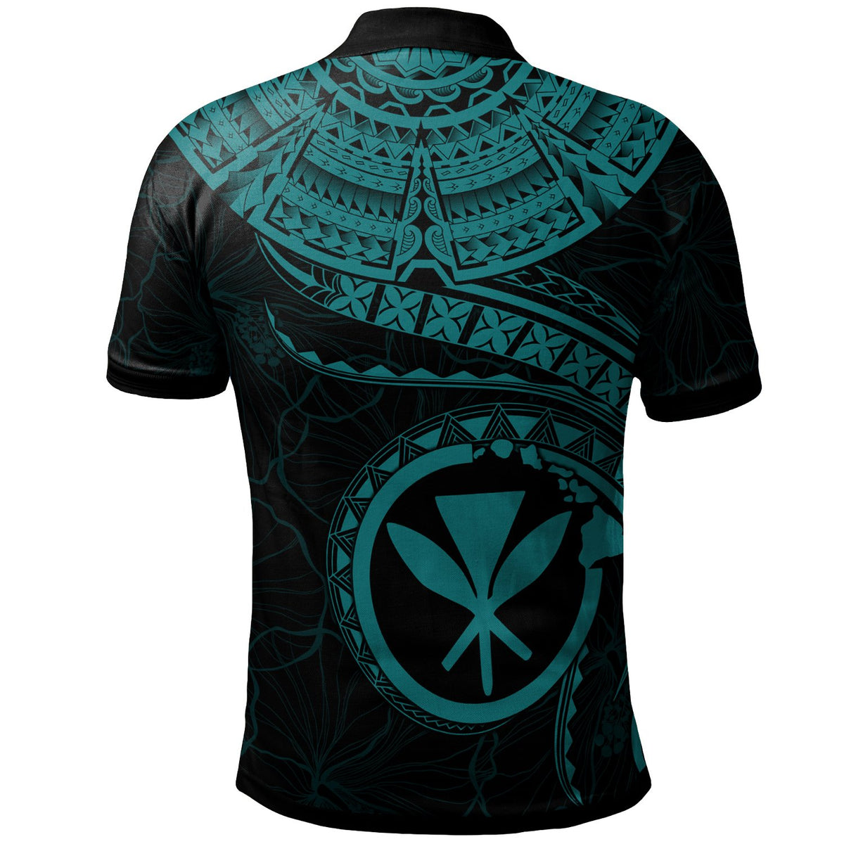 Polynesian Hawaii Kanaka Maoli Polo Shirt Hawaiian Waves (Turquoise) - Polynesian Pride