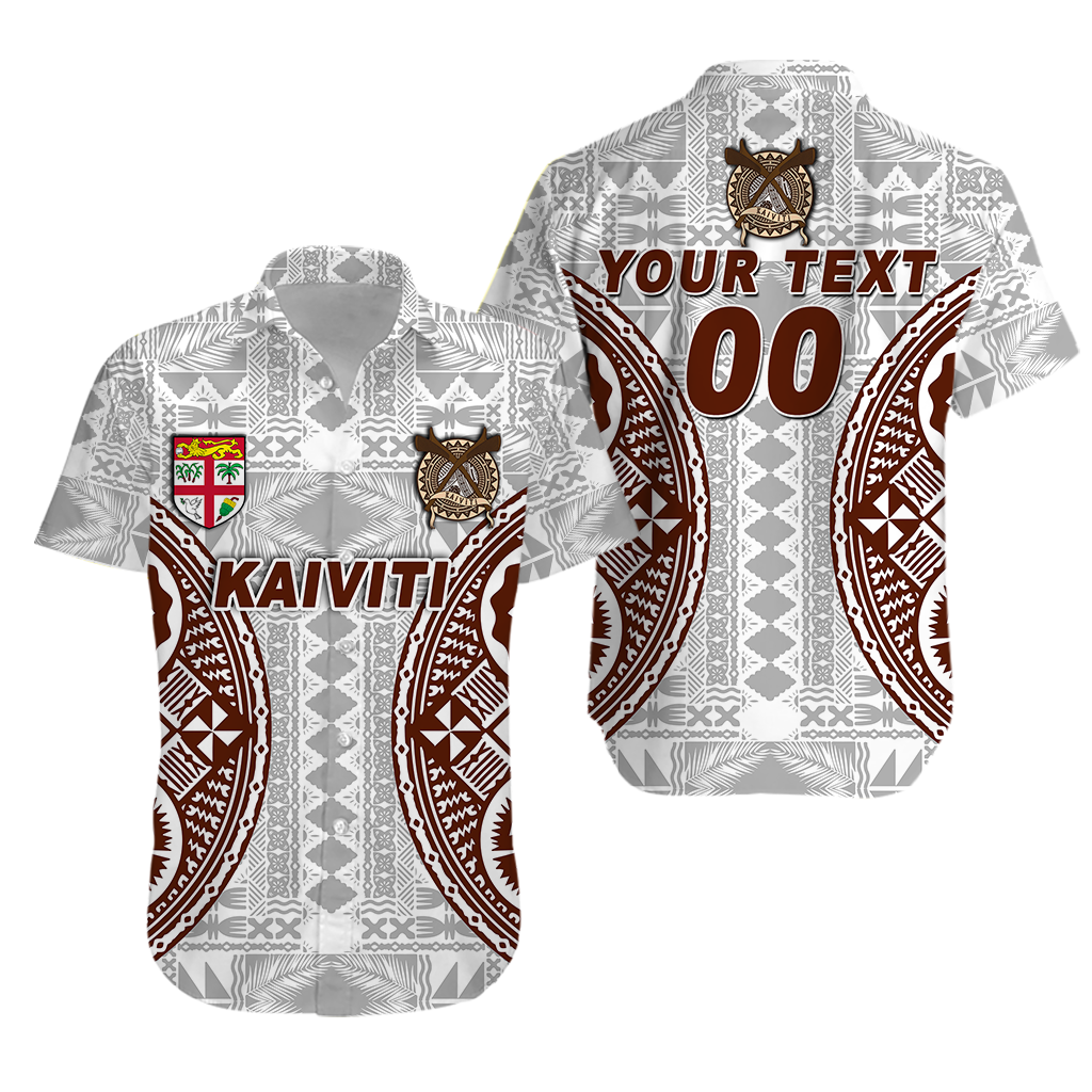 (Custom Personalised) Fiji Kaiviti Tapa Pattern Hawaiian Shirt - LT12 Unisex White - Polynesian Pride