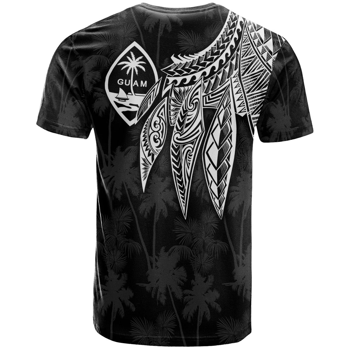 Guam T Shirt Polynesian Wings (White) - Polynesian Pride