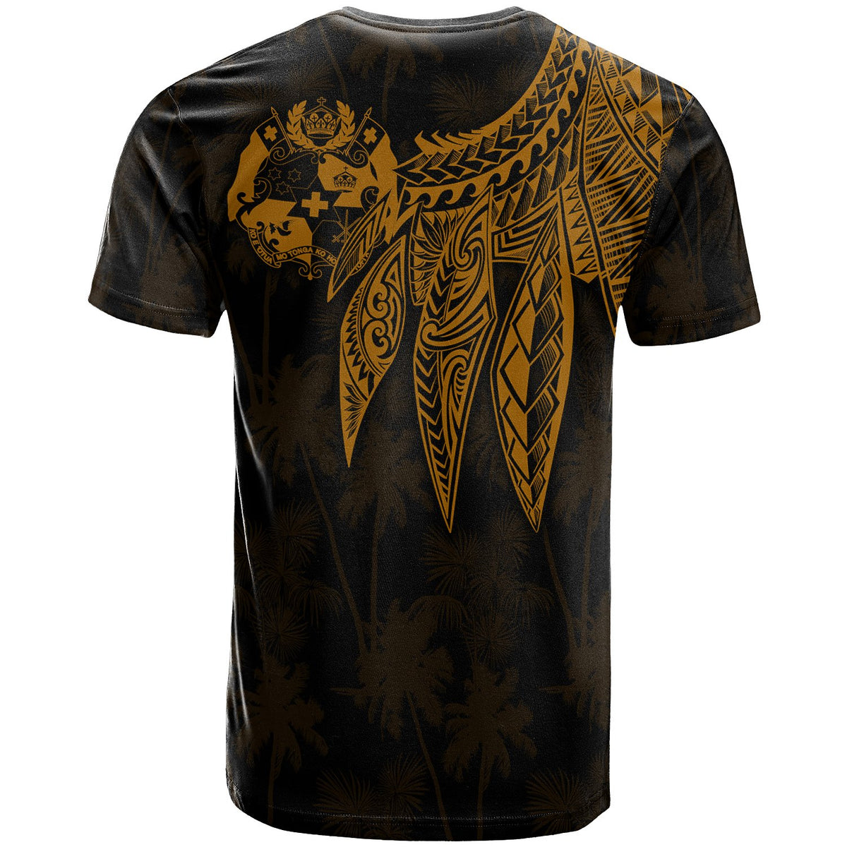 Tonga T Shirt Polynesian Wings (Golden) - Polynesian Pride