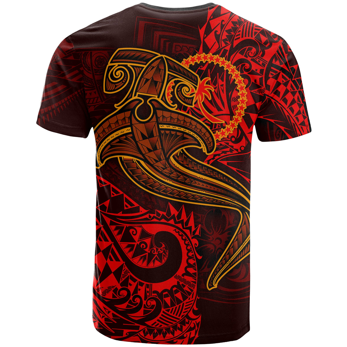 Chuuk T Shirt Red Shark Polynesian Tattoo - Polynesian Pride
