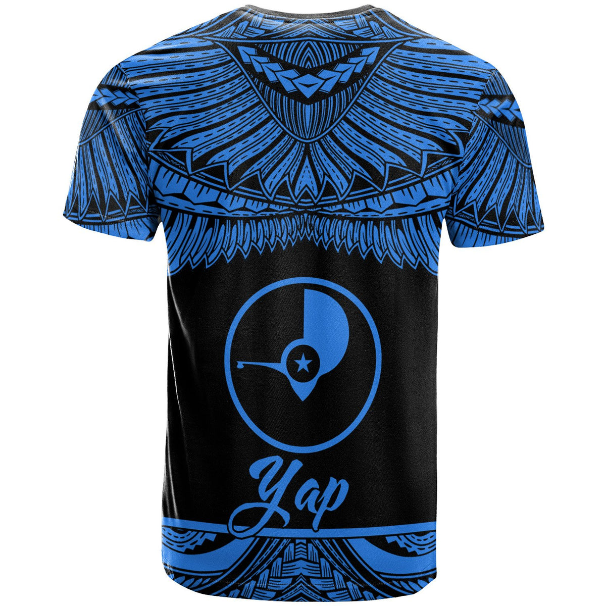 Yap Polynesian Custom T Shirt Yap Pride Blue Version - Polynesian Pride