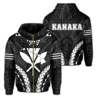 Polynesian Kakau Kanaka Map Hawaii Zip Hoodie Sport Style Version 2.0 White Unisex White - Polynesian Pride