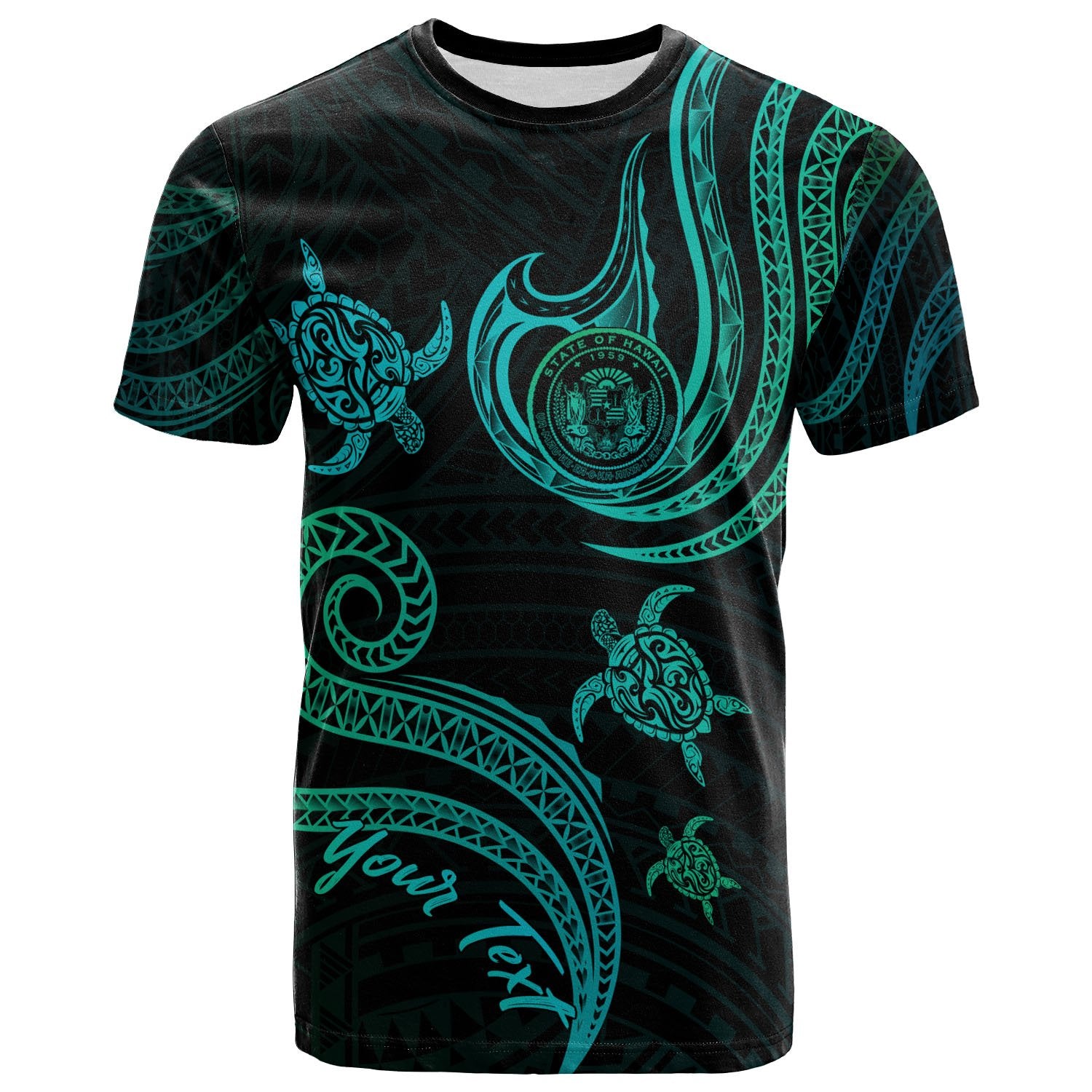 Hawaii Custom T Shirt Polynesian Turtle With Pattern Unisex Art - Polynesian Pride