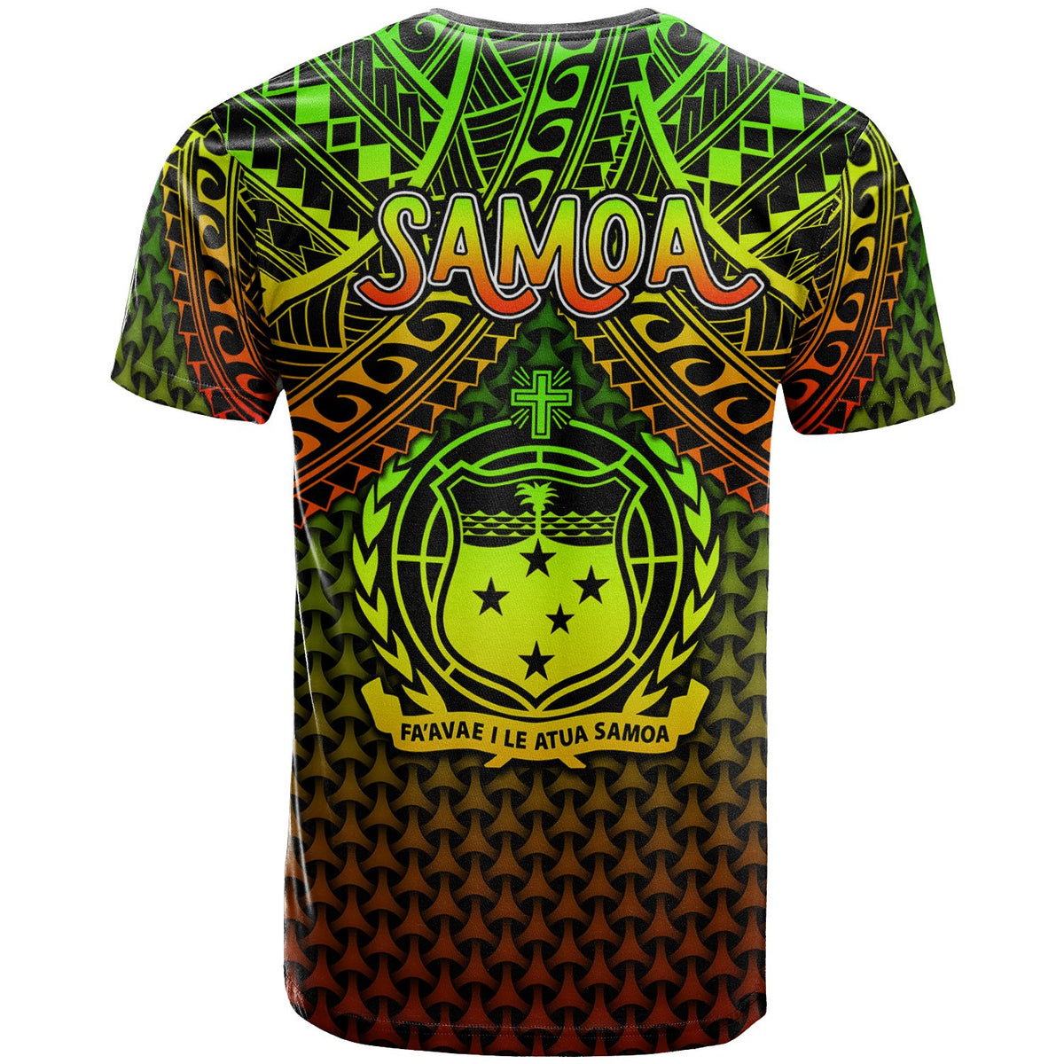 Polynesian Samoa T Shirt Reggae Vintage Polynesian Patterns - Polynesian Pride