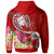 Fiji Zip up Hoodie Turtle Plumeria (Red) - Polynesian Pride