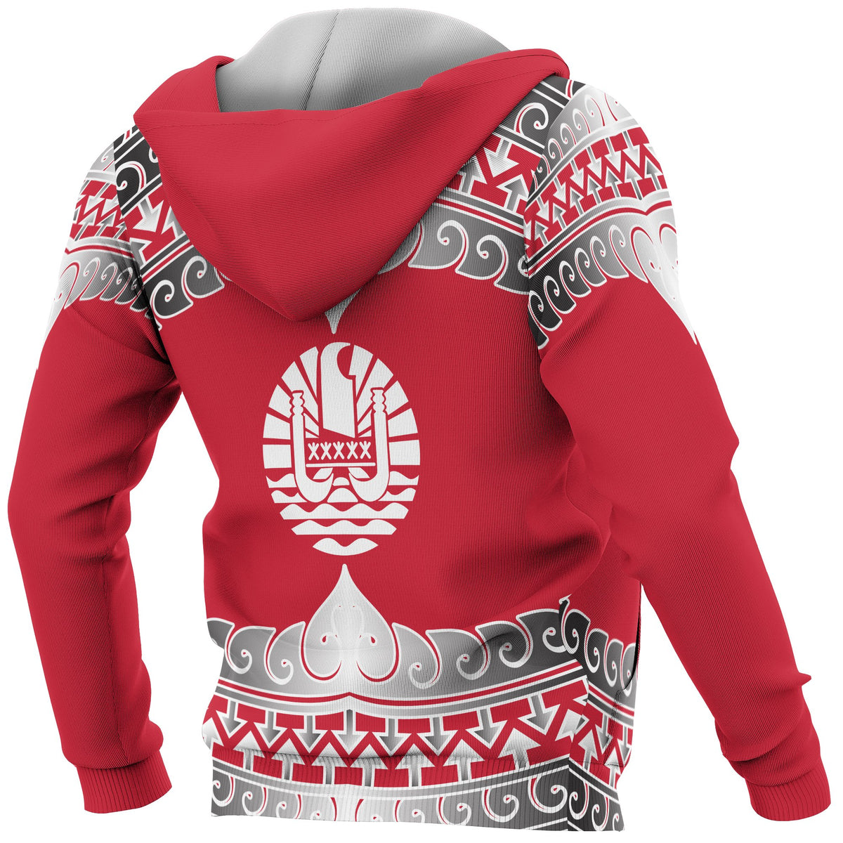 Tahiti Polynesian All Over Hoodie Wave Style - Polynesian Pride