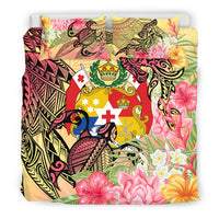 Tonga Bedding Set - Flowers Tropical With Sea Animals - Polynesian Pride