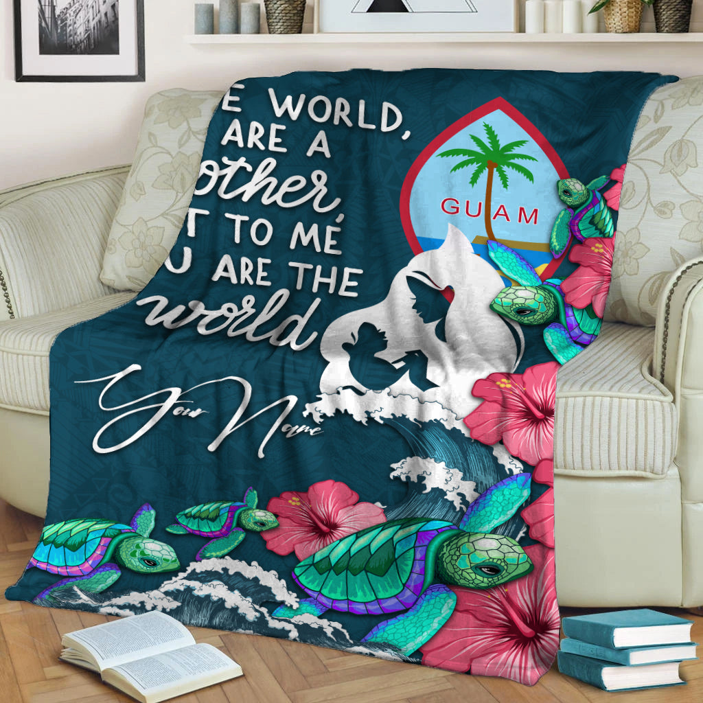 (Custom Personalised) Guam Mothers Day With Green Turtle Blanket - LT12 - Polynesian Pride
