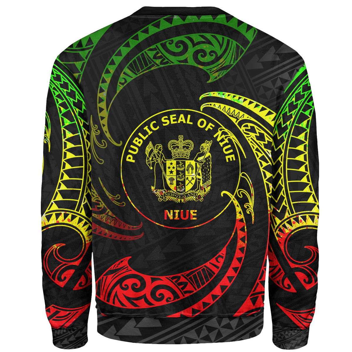 Niue Polynesian Custom Personalised Sweater - Reggae Tribal Wave - Polynesian Pride