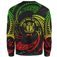 Niue Polynesian Custom Personalised Sweater - Reggae Tribal Wave - Polynesian Pride