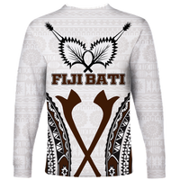 Fiji Bati Tapa Pattern Long Sleeve Shirt - LT12 - Polynesian Pride