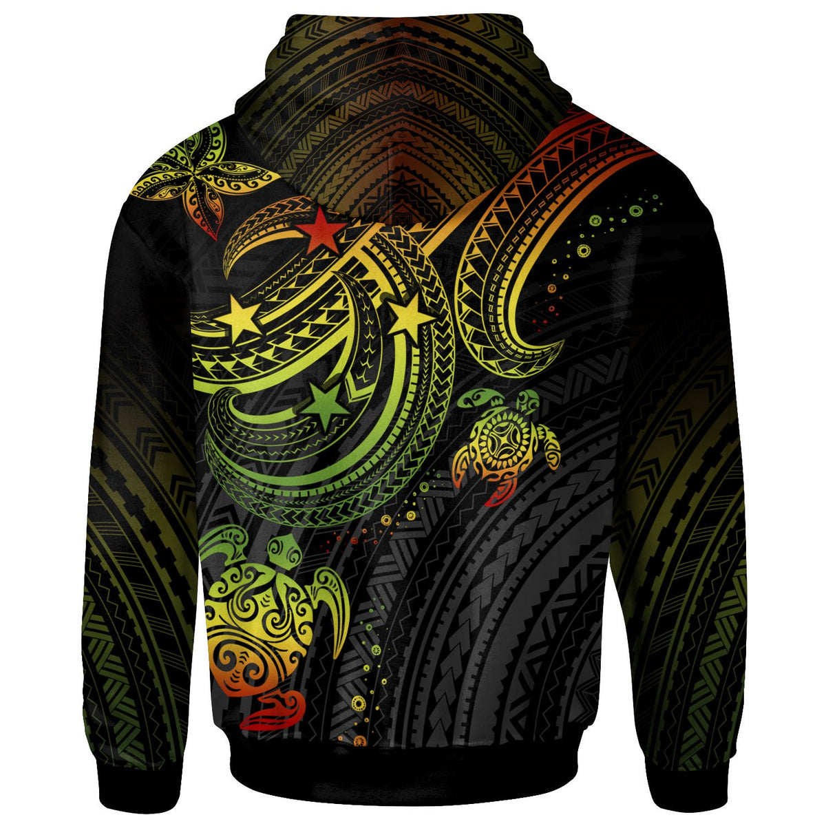 Federated States of Micronesia Custom Zip up Hoodie Reggae Turtle - Polynesian Pride