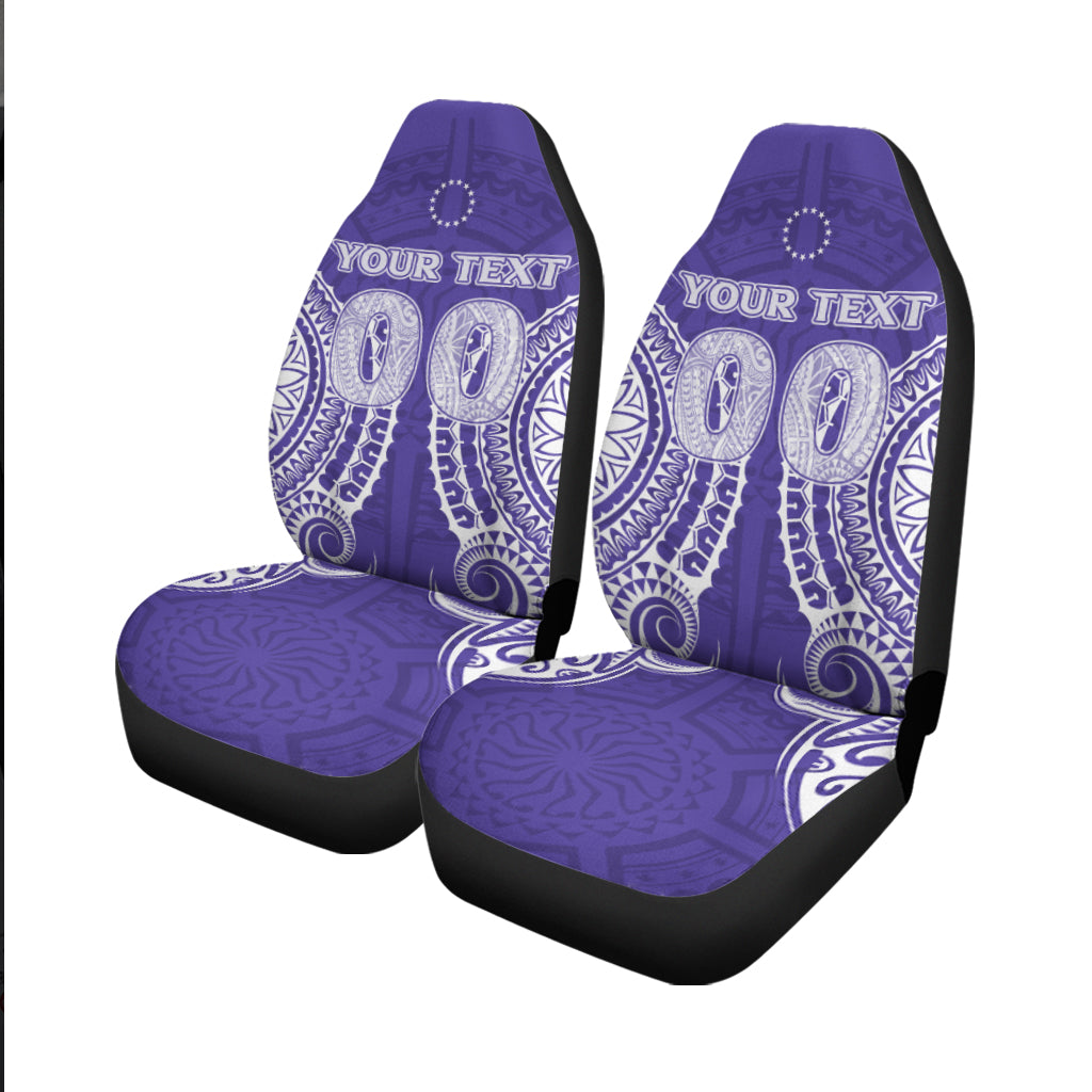 (Custom Personalised)Cook Islands Rarotonga Car Seat Covers - Purple Tribal Pattern - LT12 - Polynesian Pride