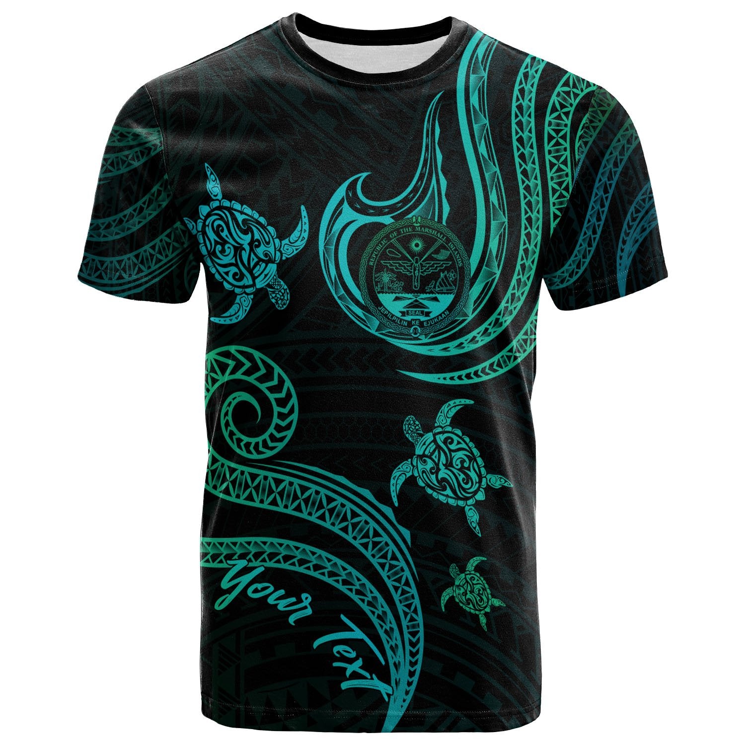 Marshall Islands Custom T Shirt Polynesian Turtle With Pattern Unisex Art - Polynesian Pride