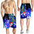 Fiji Custom Personalised Men's Shorts - Humpback Whale with Tropical Flowers (Blue) - Polynesian Pride